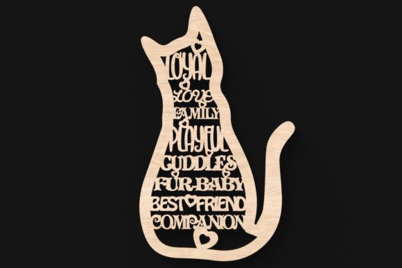 Download Cat Words Sign SVG Laser Cutting File - Premium Resources