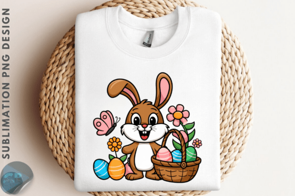 Download Cute Bunny Easter Floral PNG Clipart Des - Premium Resources