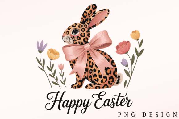 Download Leopard Bunny Bow Easter PNG Design - Premium Resources